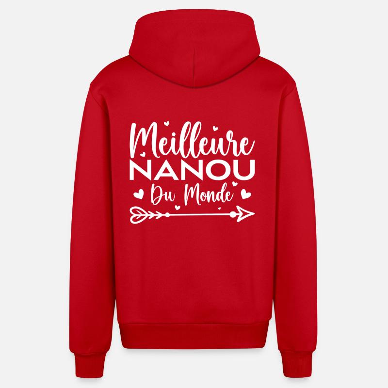 Meilleure Nanou Du Monde - Veste à capuche bio décontractée fabriquée en UE - rouge