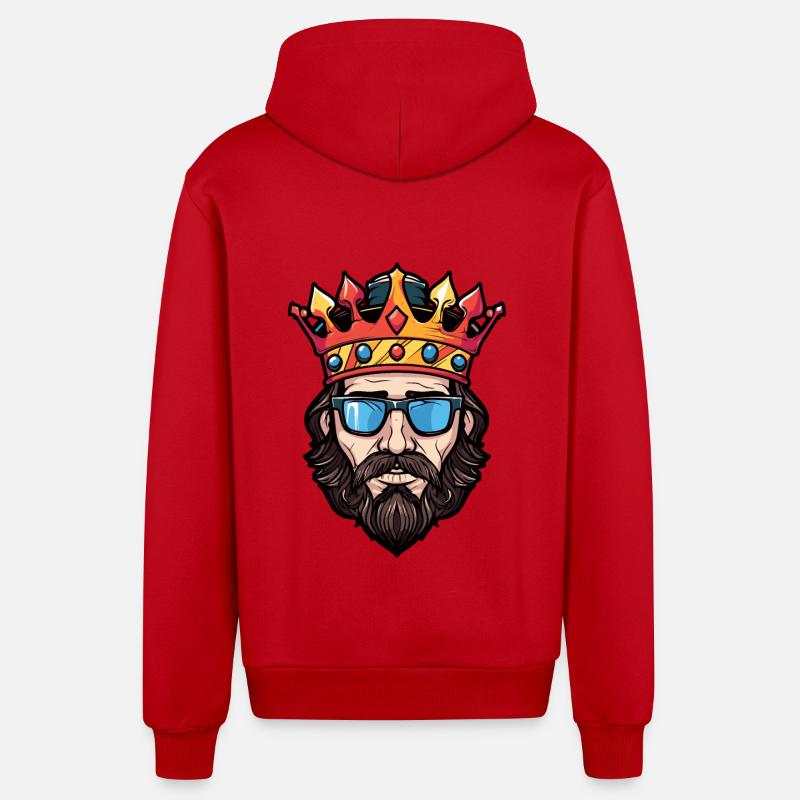 Tête de couronne royale Cool - Veste à capuche bio décontractée fabriquée en UE - rouge