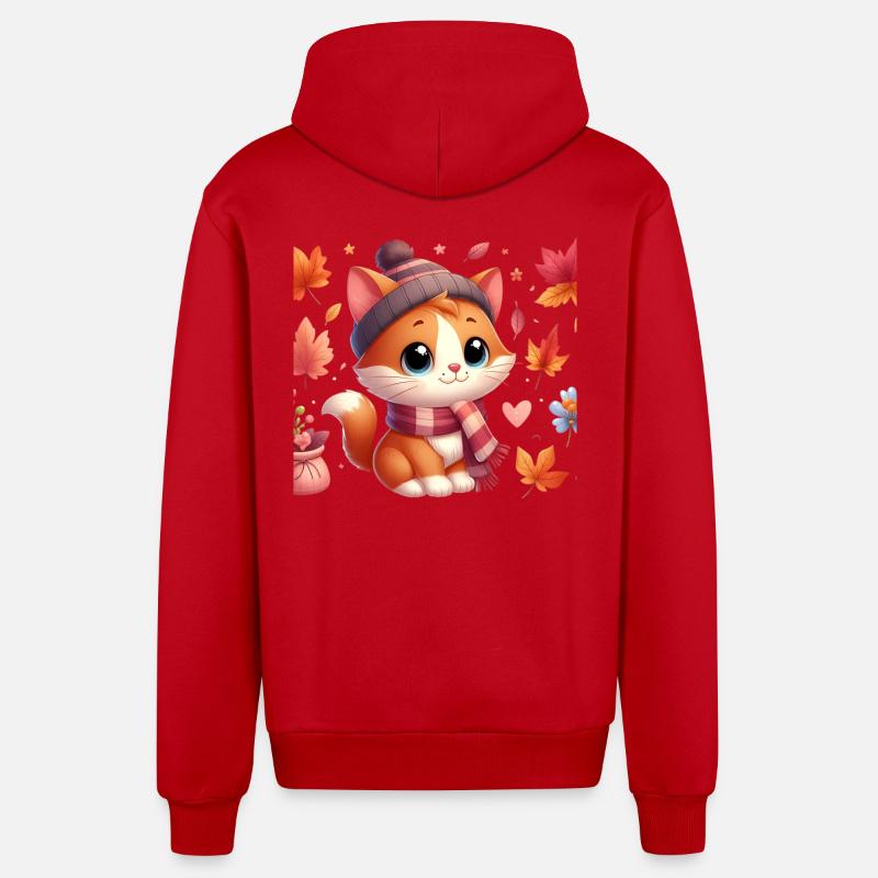 Herbst Kat4 - Organic Relaxed Kapuzenjacke Made in EU - Rot