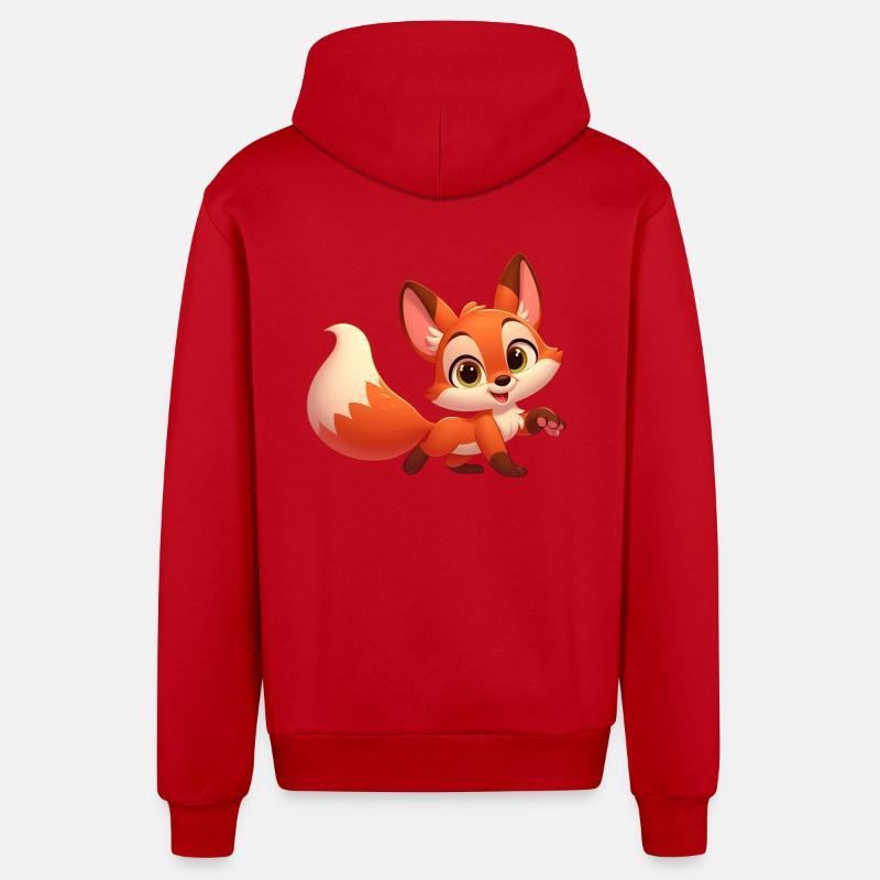 fox 7 - Veste à capuche bio décontractée fabriquée en UE - rouge