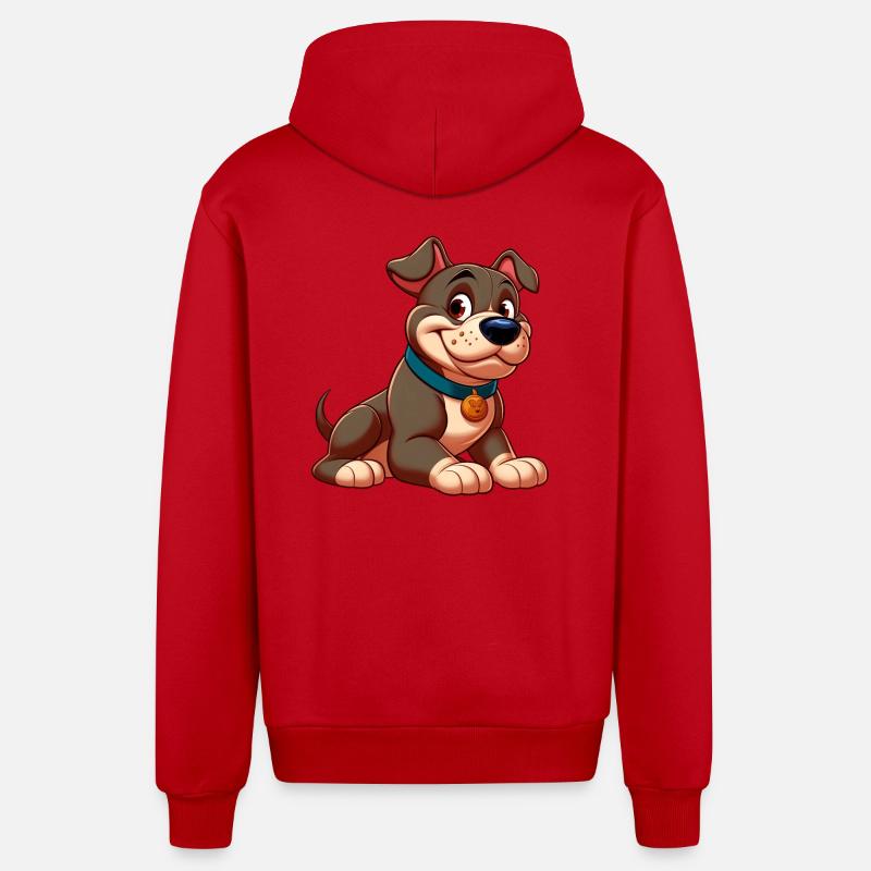 pitbull 3 - Veste à capuche bio décontractée fabriquée en UE - rouge