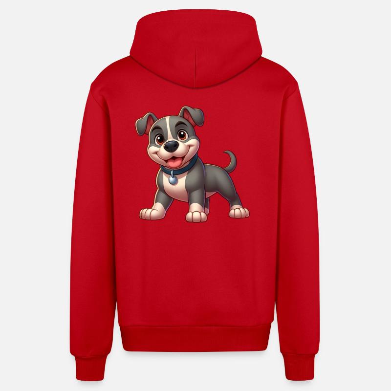 Pitbull (Pitbull) - Organic Relaxed Kapuzenjacke Made in EU - Rot