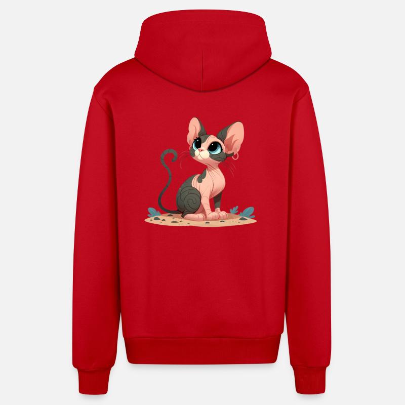 sphynx 3 - Veste à capuche bio décontractée fabriquée en UE - rouge