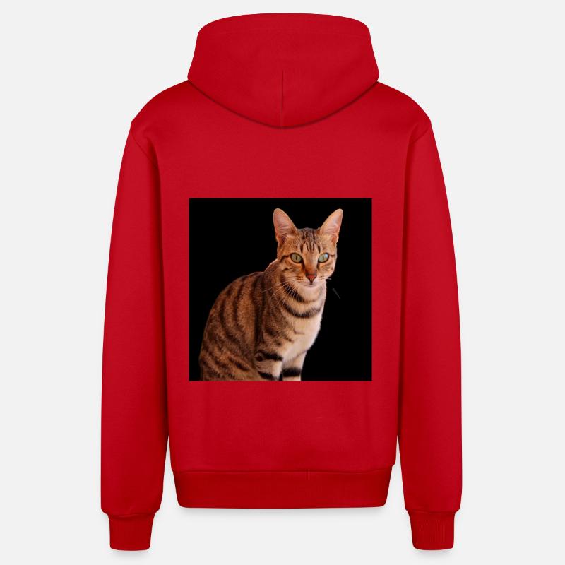 Chat chat chaton doux - Veste à capuche bio décontractée fabriquée en UE - rouge