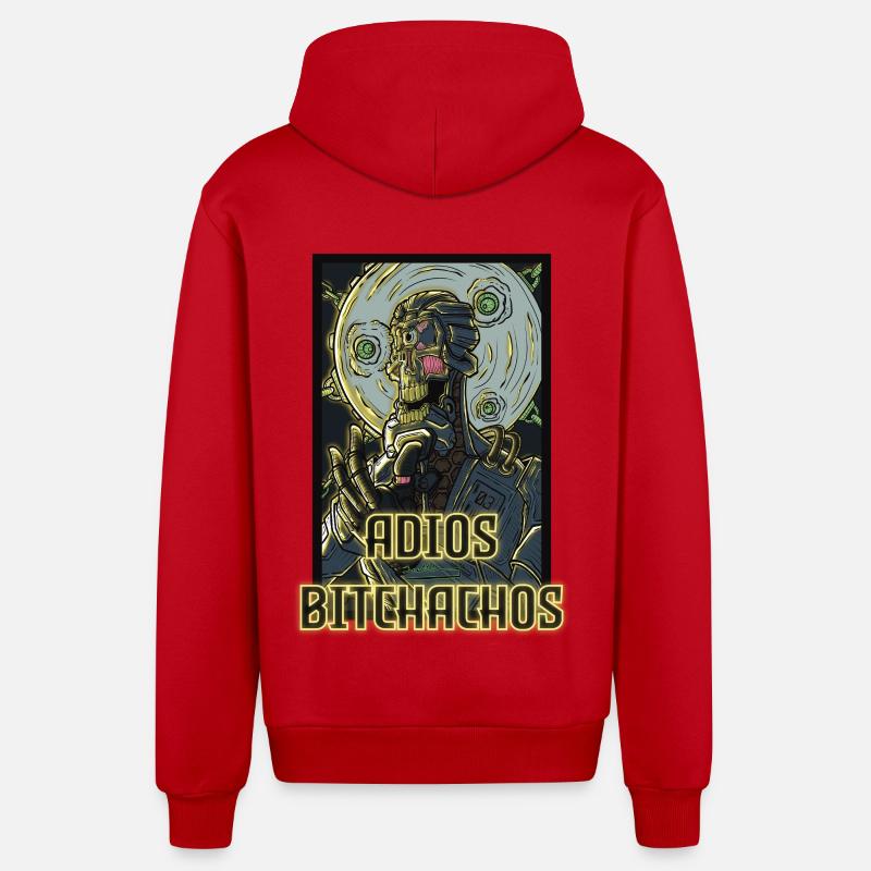 Le robot d’Adiós Bitehaco - Veste à capuche bio décontractée fabriquée en UE - rouge