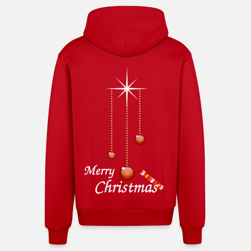 Weihnachtskugeln mit Bonbon - Organic Relaxed Kapuzenjacke Made in EU - Rot