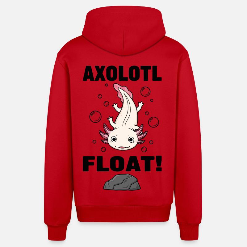 Axolotl Float Salamandre Rose Aquarium - Veste à capuche bio décontractée fabriquée en UE - rouge