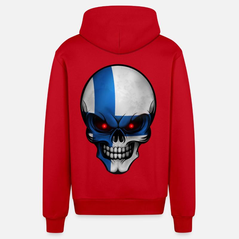 Crâne Finlande conçoit Allround - Veste à capuche bio décontractée fabriquée en UE - rouge