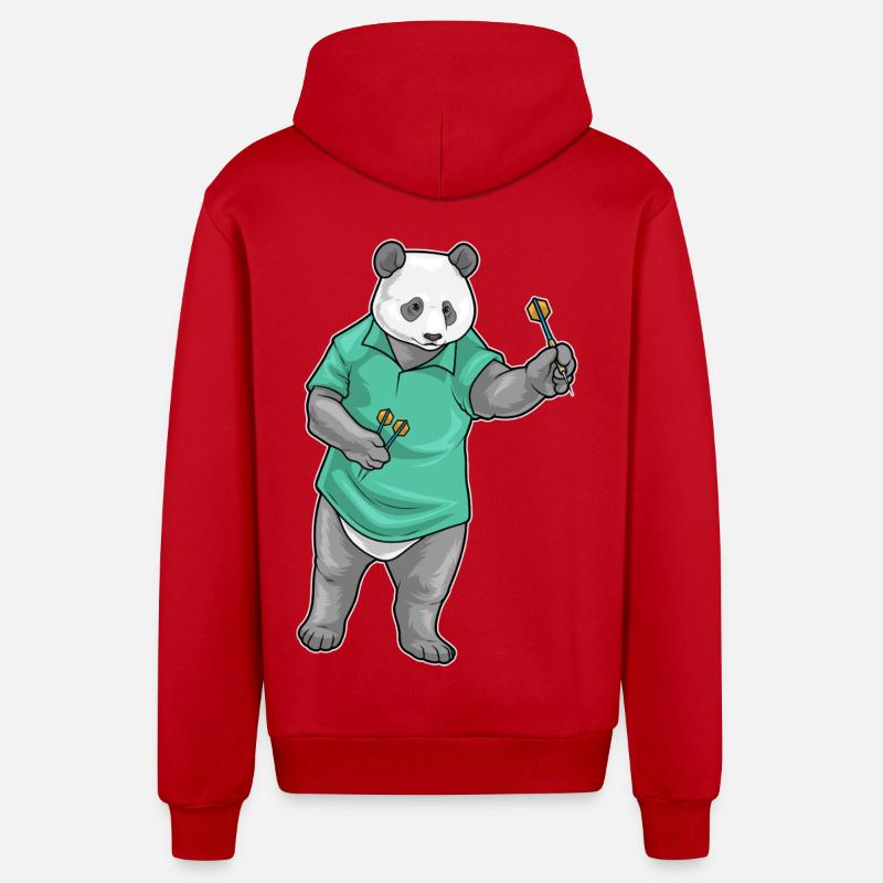Panda Dart Dartpfeil - Veste à capuche bio décontractée fabriquée en UE - rouge