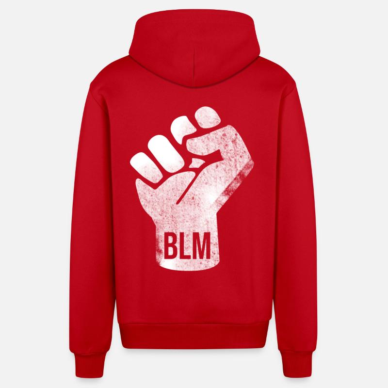BLM Faust Design - Organic Relaxed Hooded Jacket Made in EU - red