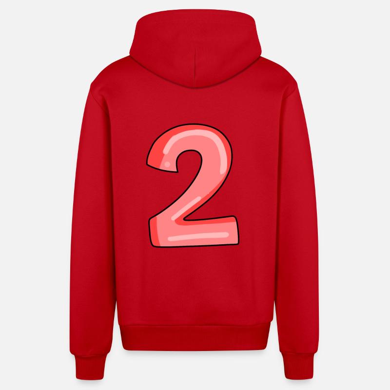 2 - Veste à capuche bio décontractée fabriquée en UE - rouge