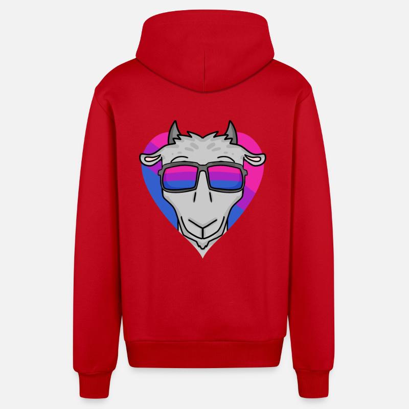 Cadeau de chèvre bisexuelle - Veste à capuche bio décontractée fabriquée en UE - rouge