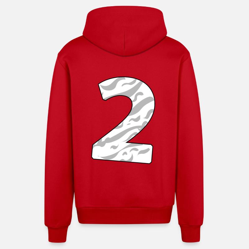 2 - Veste à capuche bio décontractée fabriquée en UE - rouge