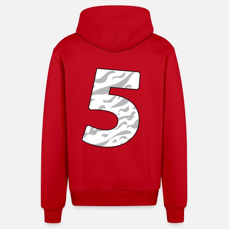 5 - Veste à capuche bio décontractée fabriquée en UE - rouge