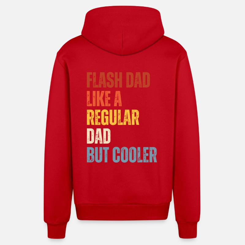 Bloc Flash Papa Boulderer - Veste à capuche bio décontractée fabriquée en UE - rouge