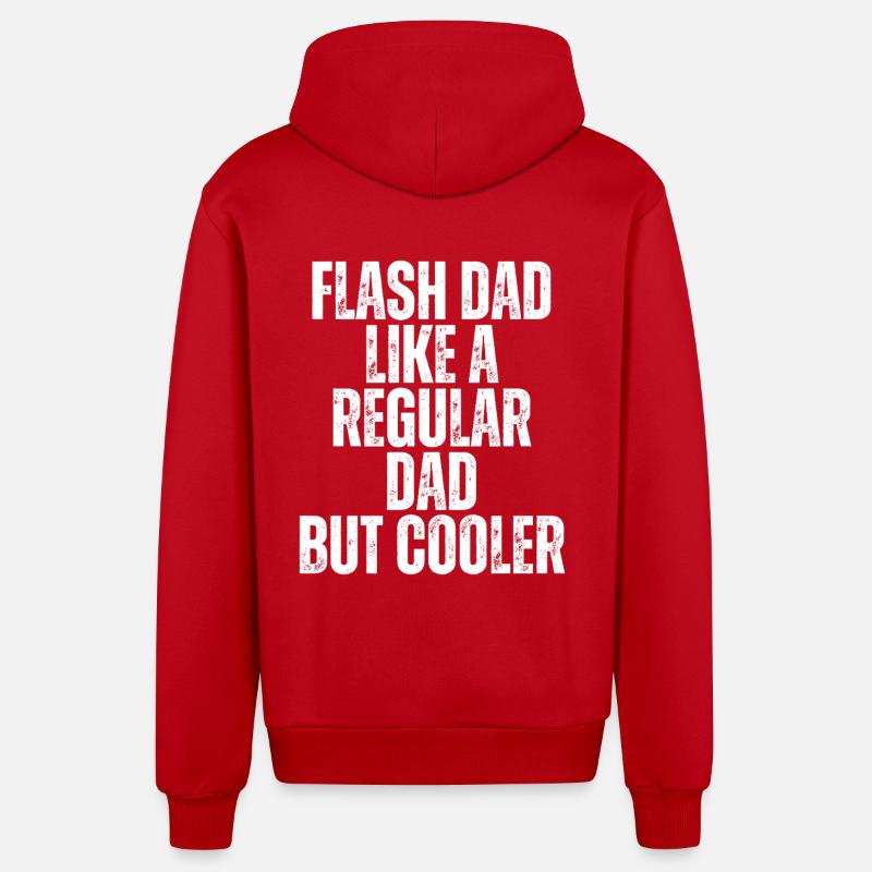 Bloc Flash Papa Boulderer - Veste à capuche bio décontractée fabriquée en UE - rouge