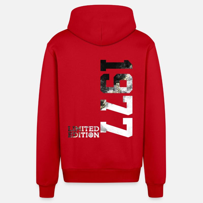49E ANNIVERSAIRE ÉDITION LIMITÉE 1977 - Veste à capuche bio décontractée fabriquée en UE - rouge