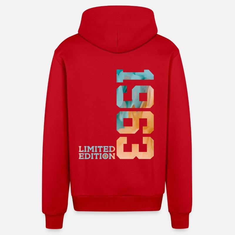 63E ANNIVERSAIRE ÉDITION LIMITÉE 1963 - Veste à capuche bio décontractée fabriquée en UE - rouge
