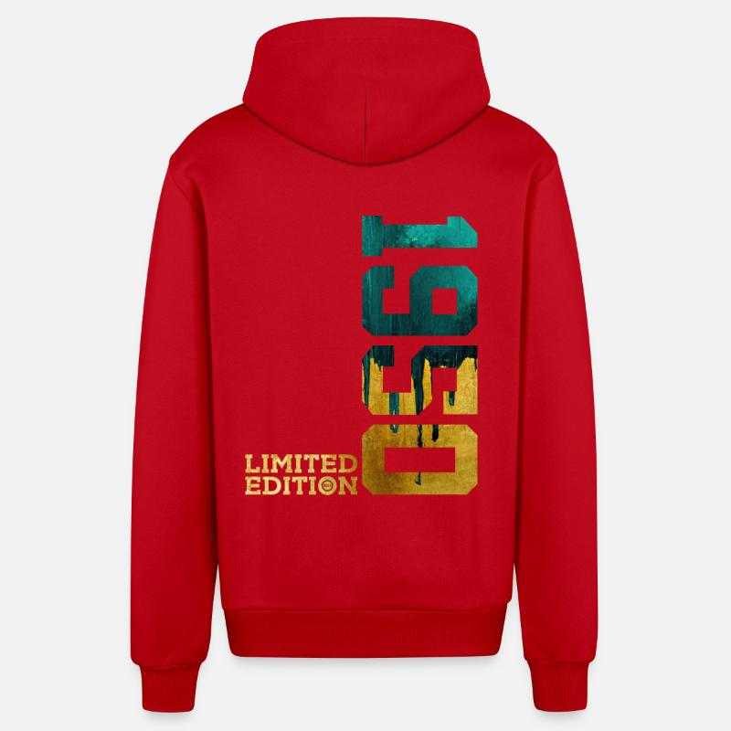 76E ANNIVERSAIRE ÉDITION LIMITÉE 1950 - Veste à capuche bio décontractée fabriquée en UE - rouge