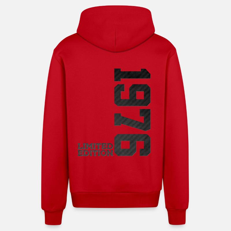 50E ANNIVERSAIRE ÉDITION LIMITÉE 1976 - Veste à capuche bio décontractée fabriquée en UE - rouge