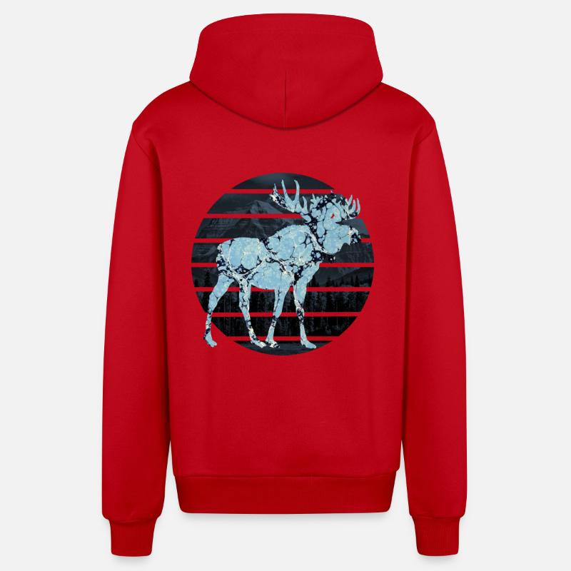 Elch E 55 - Veste à capuche bio décontractée fabriquée en UE - rouge