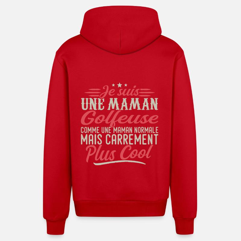 Ich bin Golfer-Mama, ausgesprochen cool - Organic Relaxed Kapuzenjacke Made in EU - Rot