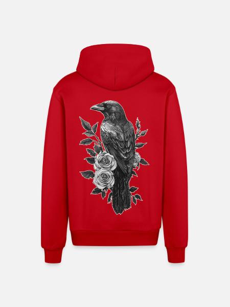 Raven - Organic Relaxed Hooded Jacket Made in EU - red