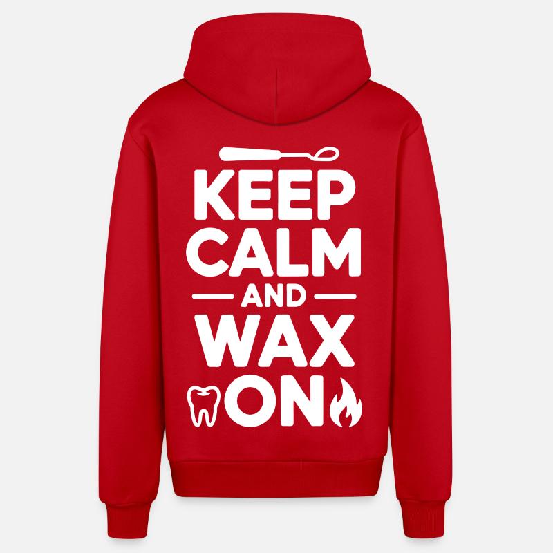 Dental Lab Technician Framework  - Organic Relaxed Hooded Jacket Made in EU - red
