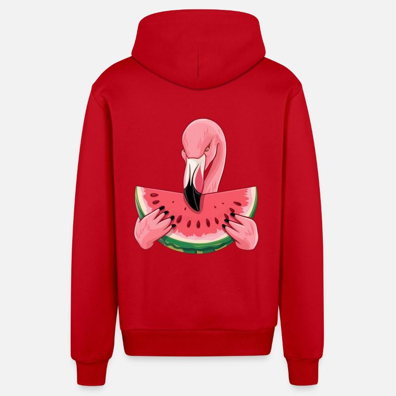 Délice de pastèque d’été Flamingo - Veste à capuche bio décontractée fabriquée en UE - rouge