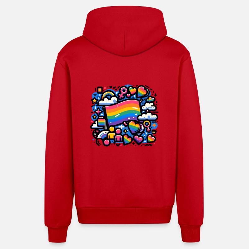 Graffiti Pride 2 - Organic Relaxed Kapuzenjacke Made in EU - Rot