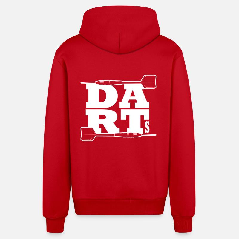 Fléchette Dart Dart Dart - Veste à capuche bio décontractée fabriquée en UE - rouge
