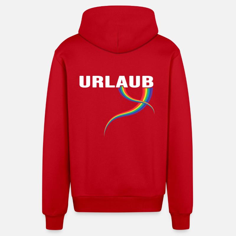 Destination arc-en-ciel de vacances - Veste à capuche bio décontractée fabriquée en UE - rouge