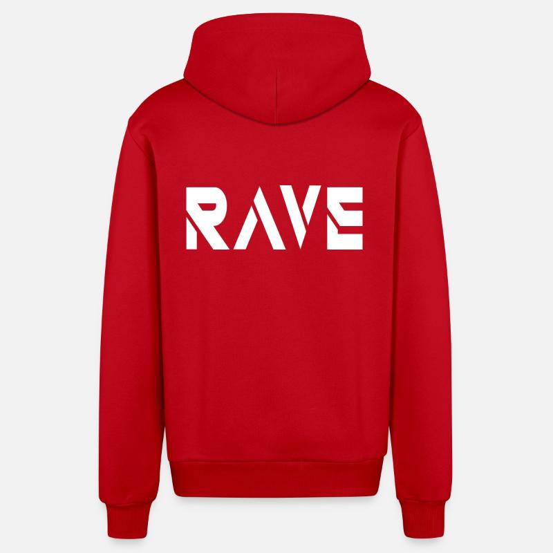 rave - Veste à capuche bio décontractée fabriquée en UE - rouge