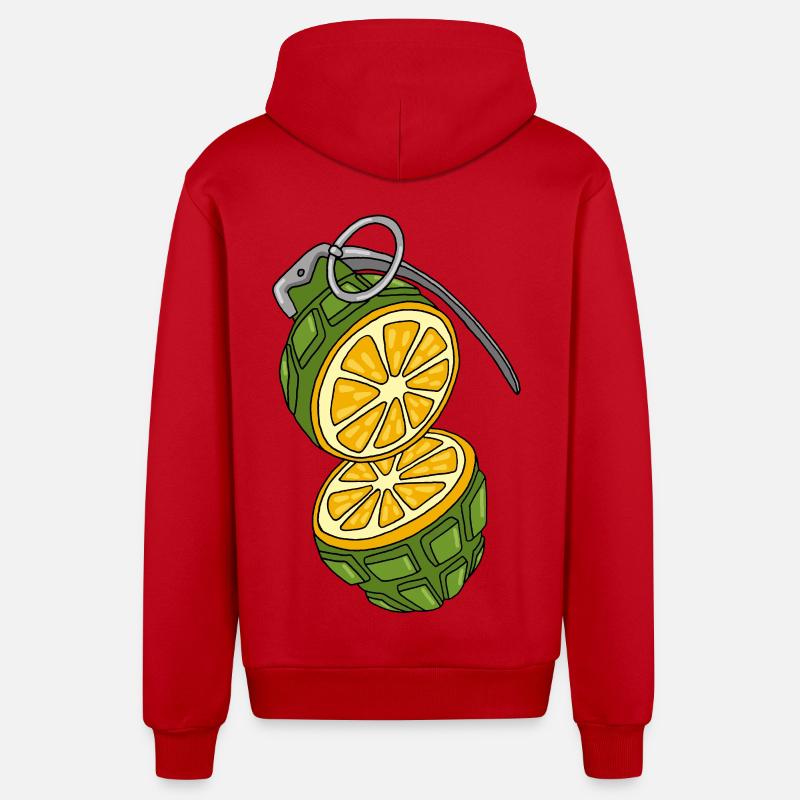 Die Granate ist eine Orange. - Organic Relaxed Kapuzenjacke Made in EU - Rot