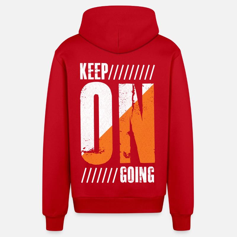 Continuez - Veste à capuche bio décontractée fabriquée en UE - rouge