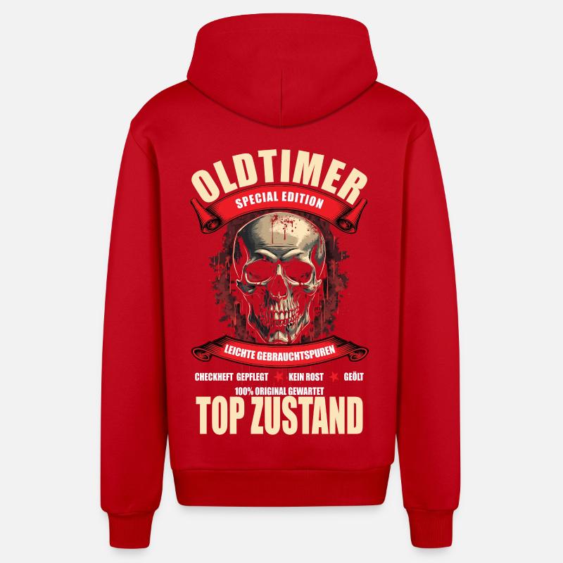 Oldtimer - Édition spéciale - Veste à capuche bio décontractée fabriquée en UE - rouge