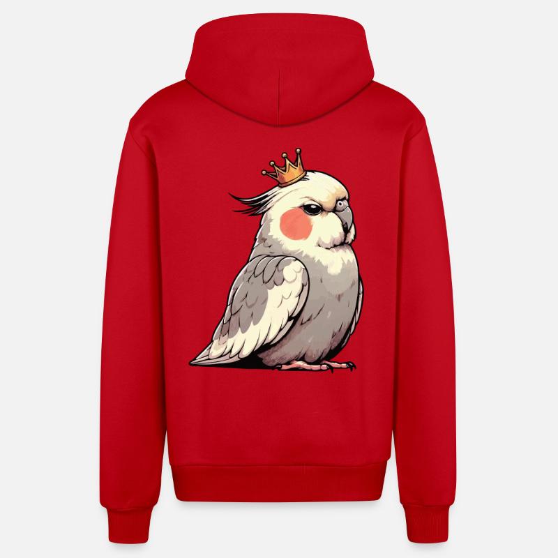 Calopsitte Calopsitte Calopsitte Oiseau calopsitte - Veste à capuche bio décontractée fabriquée en UE - rouge