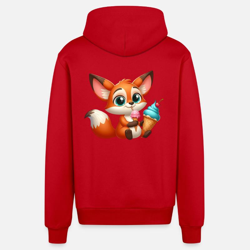 fox 5 - Veste à capuche bio décontractée fabriquée en UE - rouge