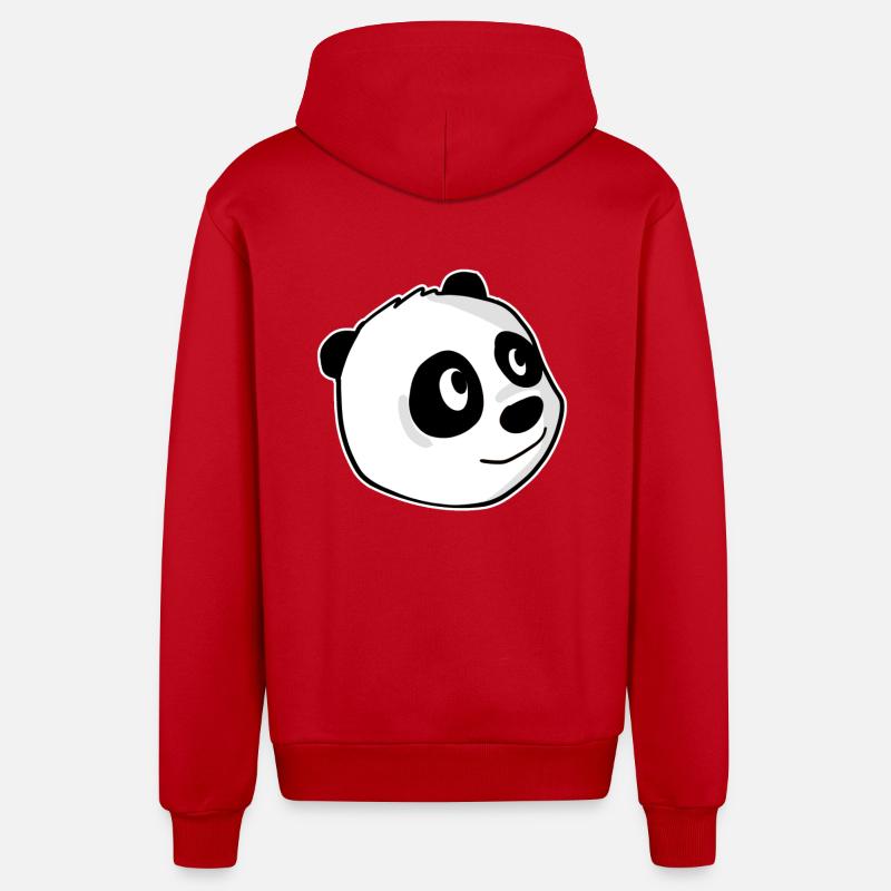 Panda - Veste à capuche bio décontractée fabriquée en UE - rouge