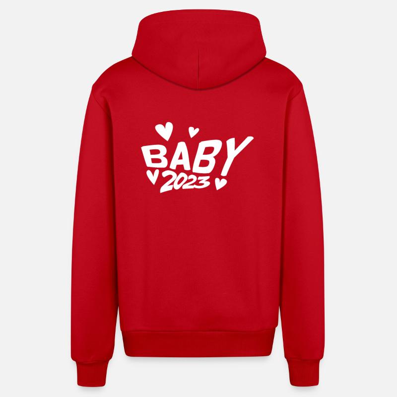 Grossesse Bébé enceinte 2023 - Veste à capuche bio décontractée fabriquée en UE - rouge