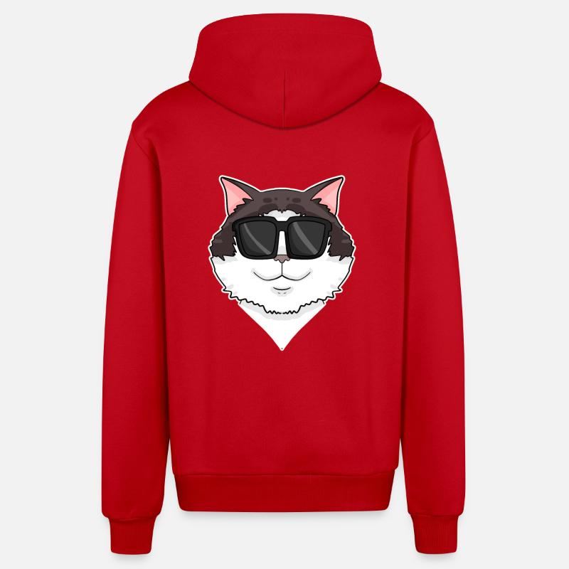 Chat Ragdoll - Veste à capuche bio décontractée fabriquée en UE - rouge