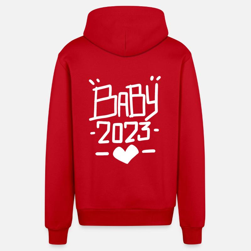 Bébé 2023 - Veste à capuche bio décontractée fabriquée en UE - rouge