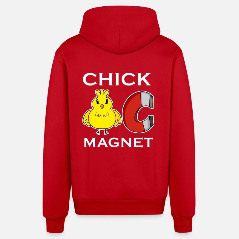 Aimant de poussin - Veste à capuche bio décontractée fabriquée en UE - rouge