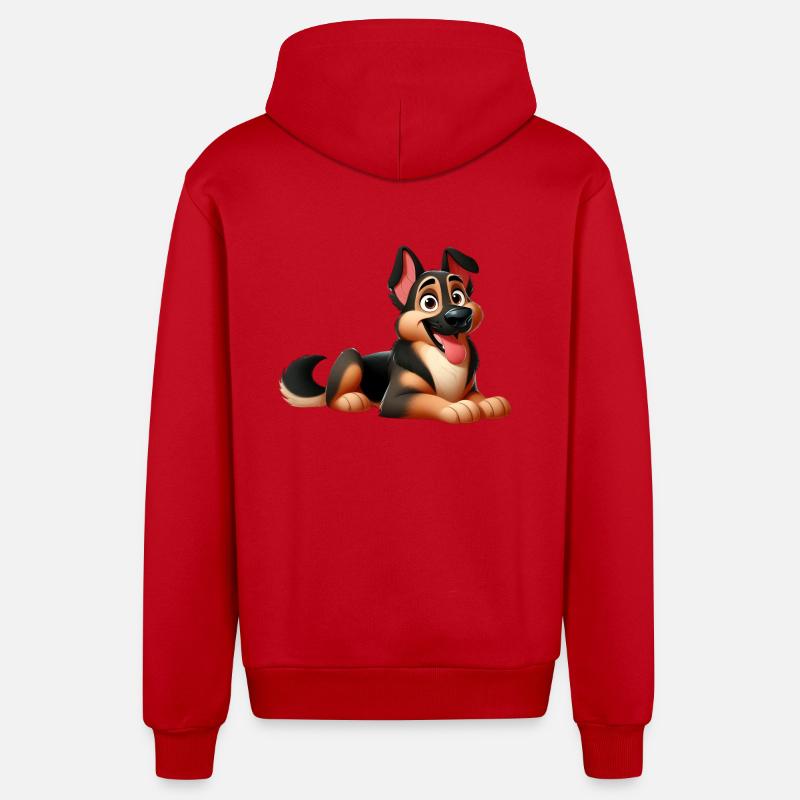 beauceron 5 - Veste à capuche bio décontractée fabriquée en UE - rouge