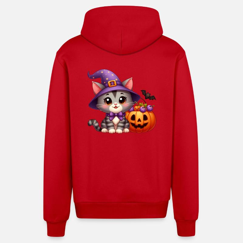 chhalloween - Veste à capuche bio décontractée fabriquée en UE - rouge