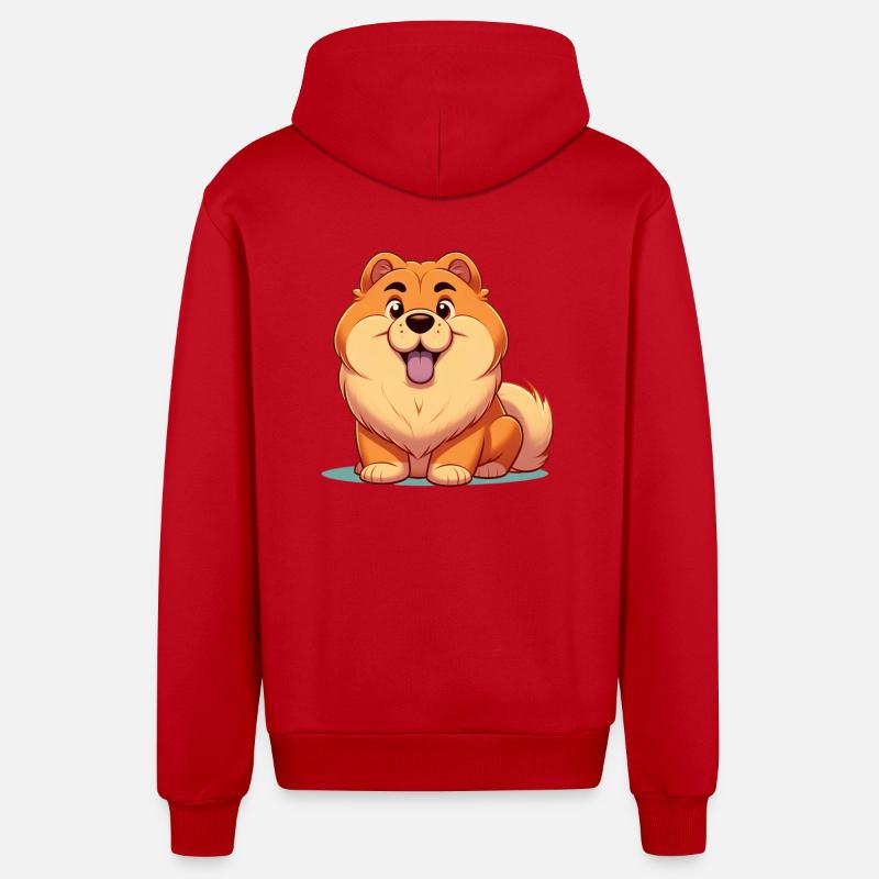 chowchow 8 - Veste à capuche bio décontractée fabriquée en UE - rouge