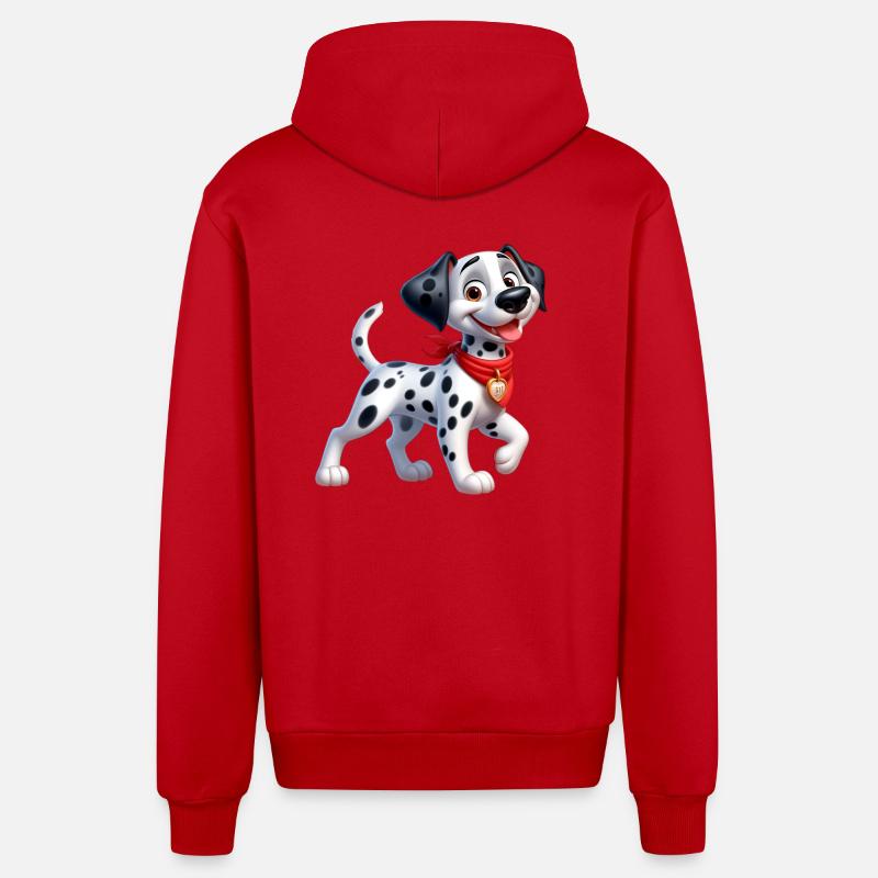 dalmatien 2 - Veste à capuche bio décontractée fabriquée en UE - rouge