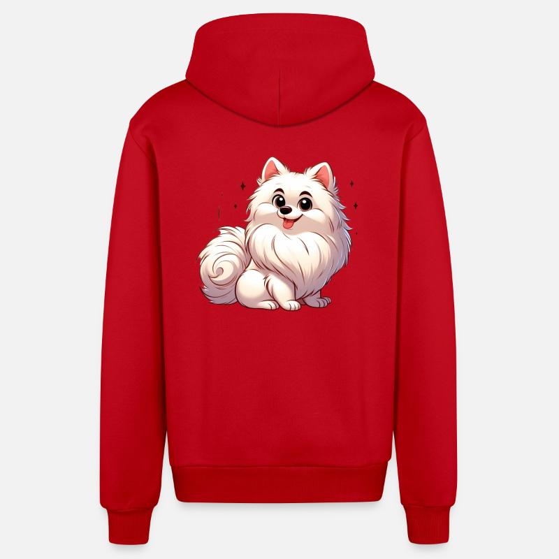 spitz 3 - Veste à capuche bio décontractée fabriquée en UE - rouge