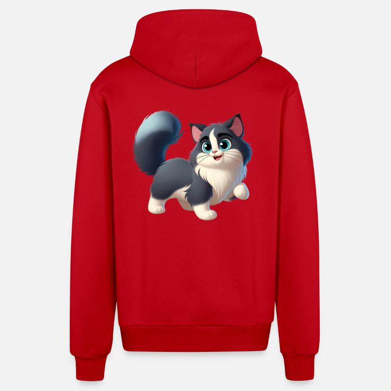 ragdoll 12 - Veste à capuche bio décontractée fabriquée en UE - rouge