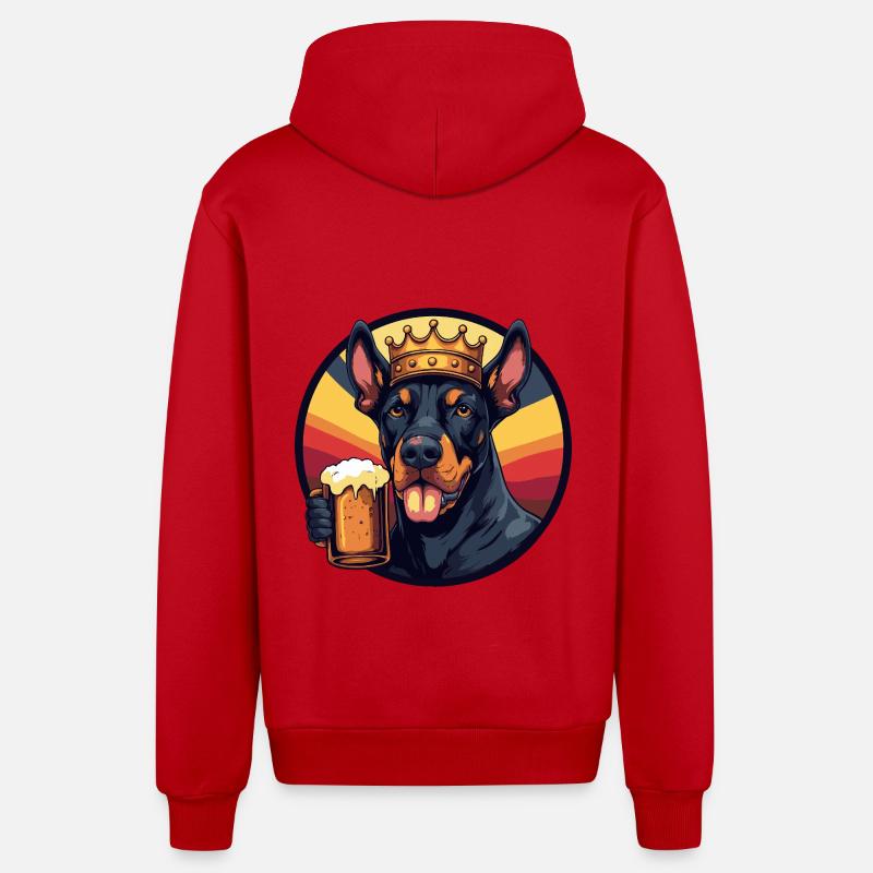 Bière pour chien Doberman - Veste à capuche bio décontractée fabriquée en UE - rouge